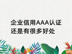 企業信用AAA認證還是有很多好處